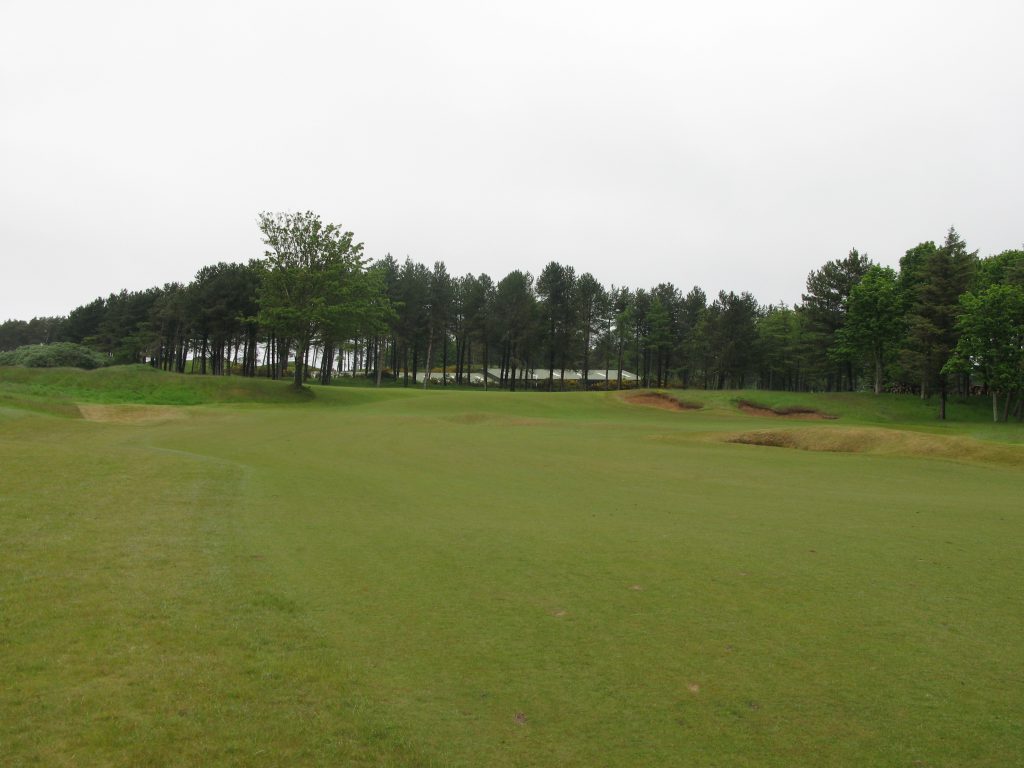 The tree enclosed 4th green - typical of some of the great links courses in Northern Scotland